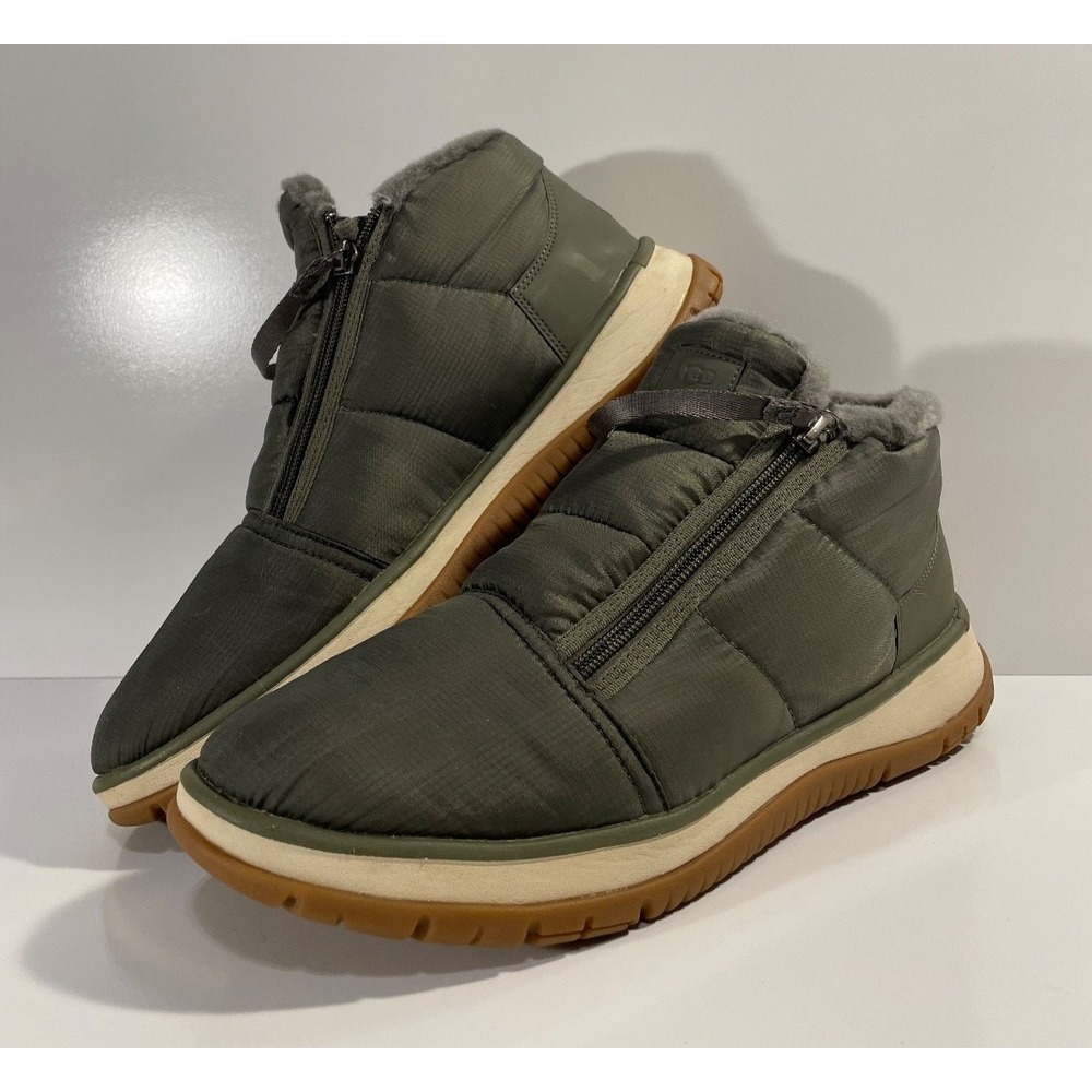 UGG WOMENS SIZE 11 LAKESIDER ZIP PUFF PUFFER SNEAKER BOOTS 1121017 GREEN